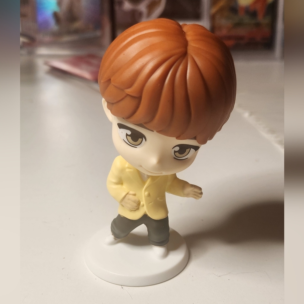 McDonald's BTS TinyTan Jimin Action Figure with Brown Hair and Yellow Jacket